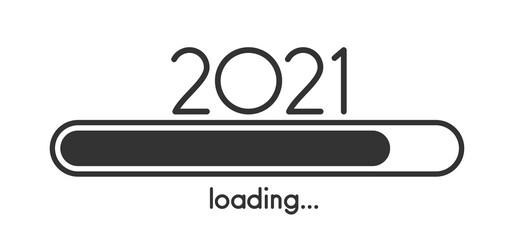 Black new year 2021 loading bar.