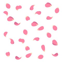 舞い散る花びらのイラスト（ピンク色）