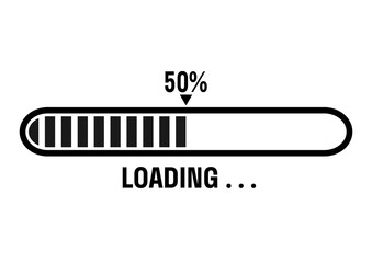 Black and white progress loading bar vector illustration