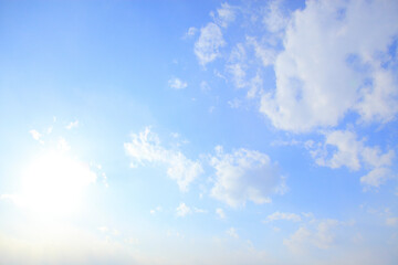 Naklejka na ściany i meble 青空の雲と太陽