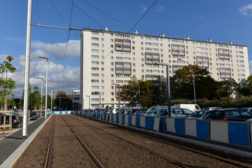 Obraz premium Travaux, Tram, Choisy le Roi, 94, Val de Marne