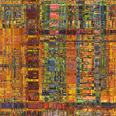 Fototapeta premium light yellow and orange glitch unique design abstract digital pixel noise error computer screen.