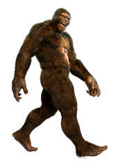 3D Rendering Sasquatch on White © photosvac