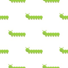 Cartoon kids cartoon caterpillars seamless pattern. Cute children design template.