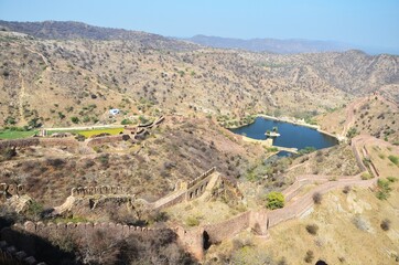 Fototapeta na wymiar The view from Jaigarh Fort Jaipur , Popular Tourist Attractions in rajasthan