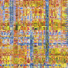 Fototapeta premium light yellow and orange glitch unique design abstract digital pixel noise error computer screen.