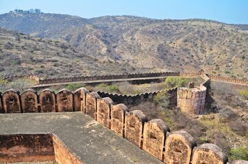 Fototapeta na wymiar The view from Jaigarh Fort Jaipur , Popular Tourist Attractions in rajasthan