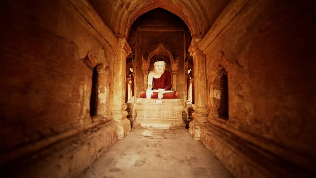 Interior of the ancient temples in Bagan eim ya kyaung Myanmar