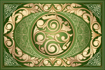 Golden ornate decorative vintage design
