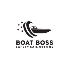 Boat company logo design template