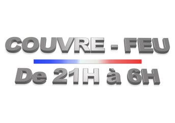 couvre-feu 3D chrome et bleu blanc rouge