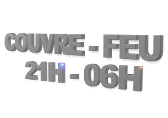 couvre feu 3D gris et reflets