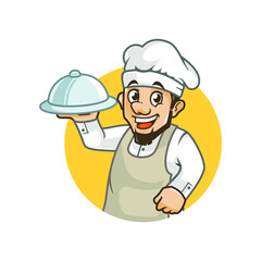 Awesome bearded chef logo mascot vector design