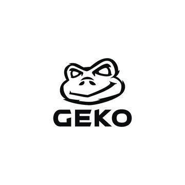 Simple gecko logo design vector icon