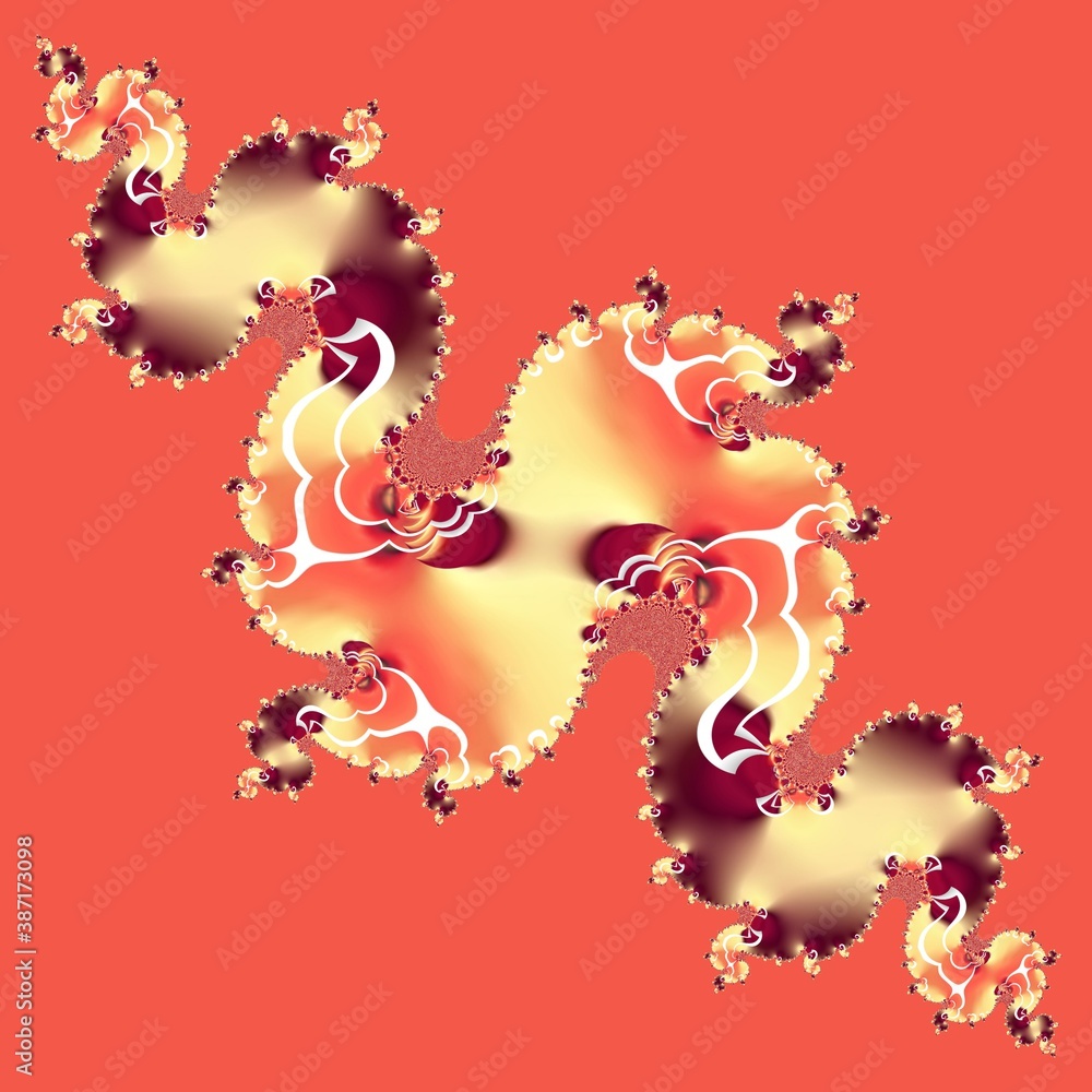 Poster stylized mountain peak and blurred red background with multiple white coloured frames one inside ano