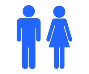 Men and women symbols, vector illustration, next to the toilet