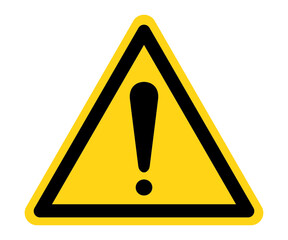 Danger warning sign Black and yellow border triangle frame Vector illustration