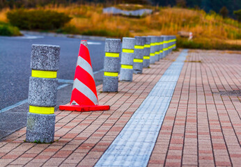 Traffic orange cone, alert, beware