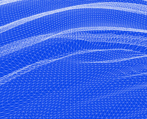 Water Surface. Wavy Grid Background