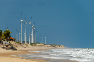 wind turbines on the beach - Barra de Camaratuba - Paraíba