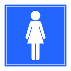 White female symbol on white square frame Blue background Vector illustration
