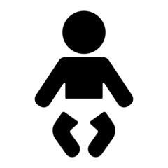 Black baby boy symbol on white background Symbols for babies Vector illustration