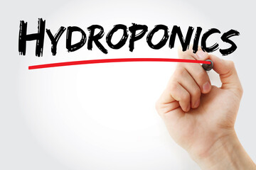 Hydroponics text with marker