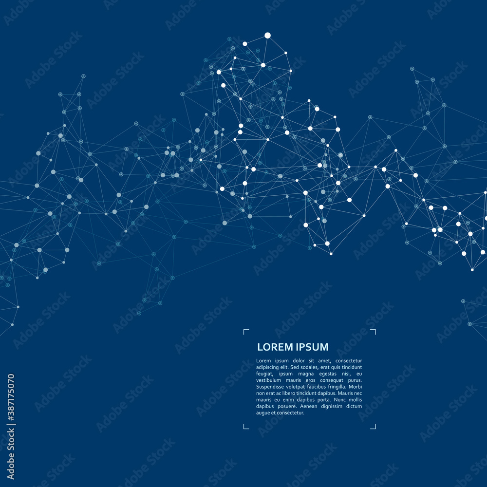 Poster modern abstract pattern with connection dna. abstract molecule structure. vector dna structure. conn