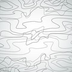 Vector chaotic wavy dark lines white background