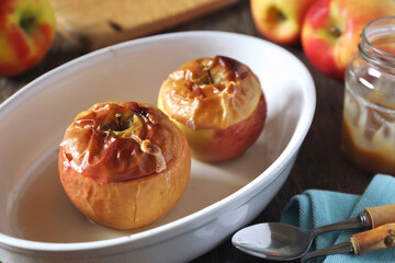 Baked apples with salted caramel