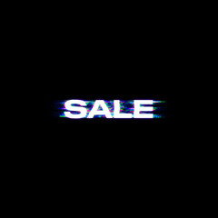 Modern Sale Tag Banner Template Design, Big Sale Special offer. For Black Friday, Offer, Discount, Stores, in the style of glitch