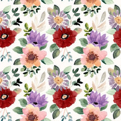 beautiful floral watercolor seamless pattern