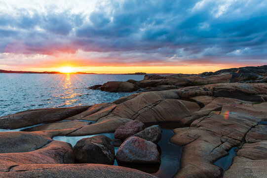 Sunset at the coast, Sweden.
