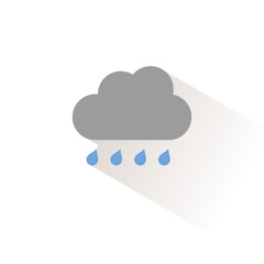 Cloud and raindrops. Isolated color icon. Weather vector illustration
