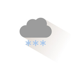 Cloud and snow. Isolated color icon. Weather vector illustration