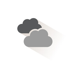 Clouds. Overcast. Isolated color icon. Weather vector illustration