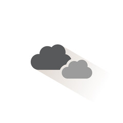 Cloudy day. Isolated color icon. Weather vector illustration