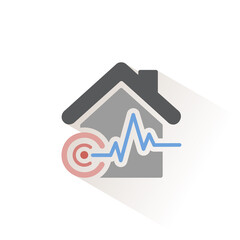 Earthquake. Isolated color icon. Weather vector illustration