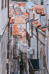 Fototapeta na wymiar The narrow streets of Dubrovnik old town, Croatia