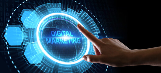 Business, Technology, Internet and network concept. Digital Marketing content planning advertising strategy concept.