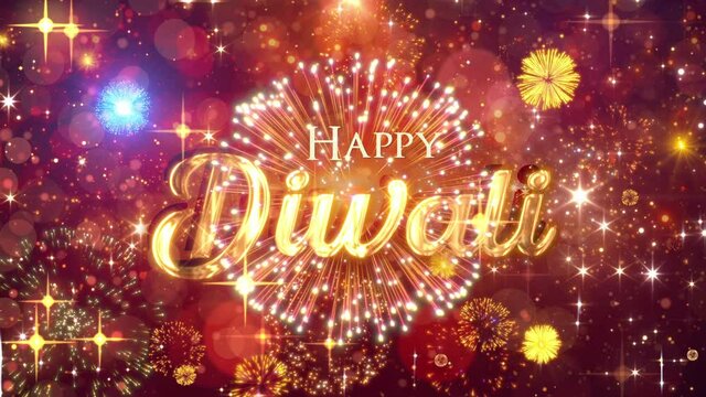 celebrating happy diwali fireworks background