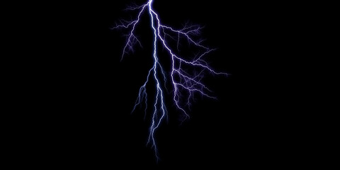 Glowing Thunder Stock Image In Black Background