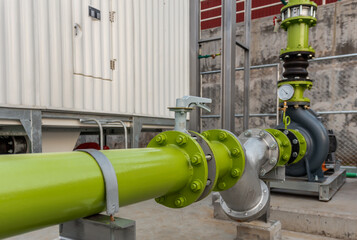 Pipe valve water connection in industry.