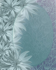 Beautiful  vertical invitation card with lotus flowers. For wedding, anniversary, birthday.