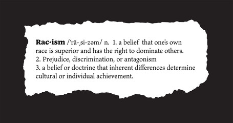Racism Definition on a Torn Piece of Paper