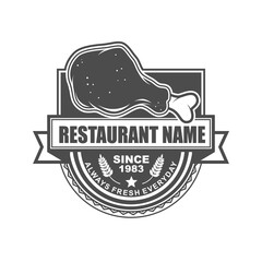 Vector logo, badge, symbol, icon template design for Fried Chicken Restaurant
