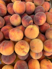 lots of delicious ripe sweet peaches for food