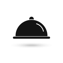 Food serving tray vector black icon.