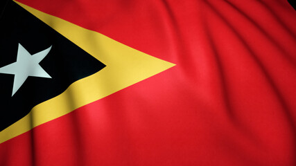 Waving realistic East Timor flag background. 3d illustration