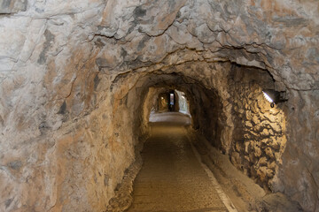 Fototapeta na wymiar Inside the caves used as a defensive line